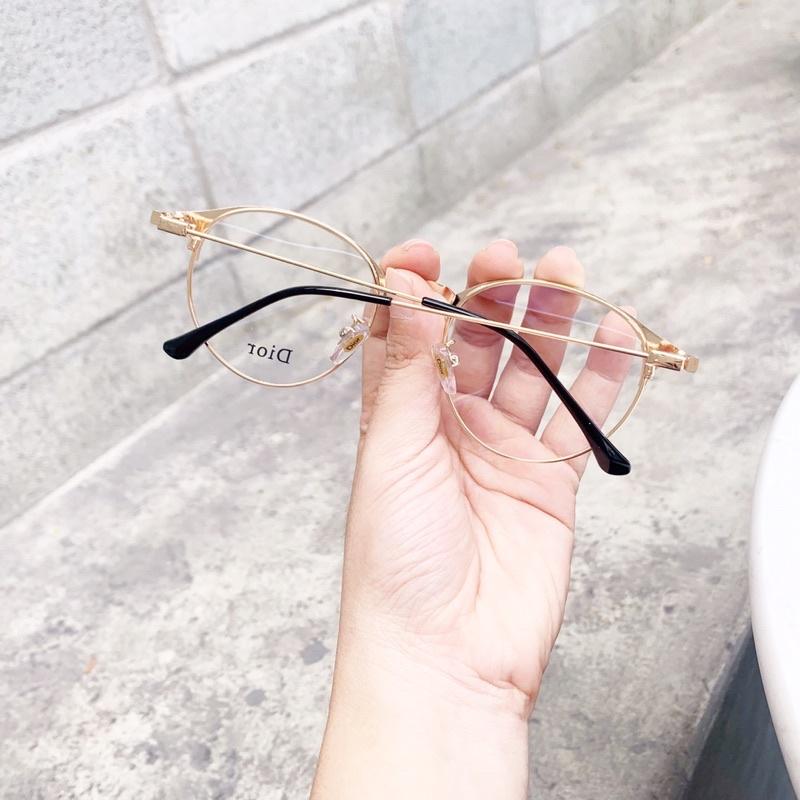 Gọng Kính Cận Tròn Nửa Viền Thời Trang Dành Cho Nữ Đen Vàng DORISEYEWEAR