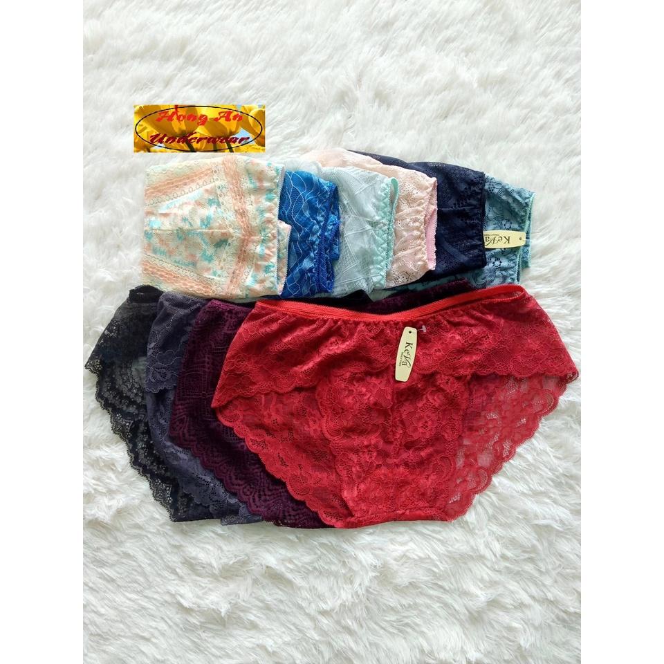 SET 5 Quần lót ren phối ngang, COMBO 5 quần lót ren kiểu thoáng mát