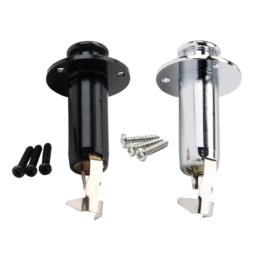 1x Chrome Electric Folk Guitar Stereo Flush Cylinder Output