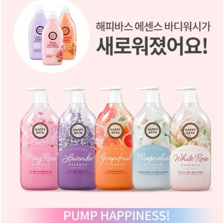 Sữa tắm Happy Bath Hàn Quốc 900ml chăm sóc dưỡng ẩm da chuyên sâu, hương hoa quả ngọt ngào