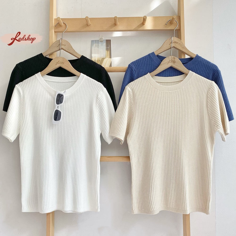 Áo len tăm basic đơn giản ngắn tay phong cách Hàn Quốc Red Shop 29949