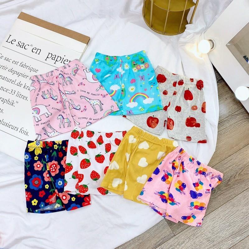 1 quần đùi cotton xuất dư cho bé trai, bé gái loại đẹp size 5-17kg