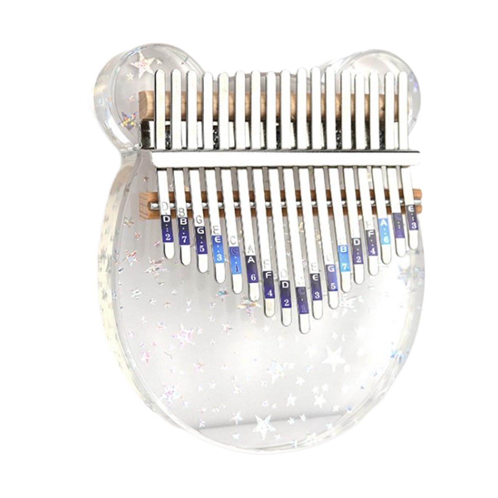 17 Keys Acrylic Kalimba Thumb Piano Finger Mbira Keyboard Music Instrument Tool for Kids Adults Beginners