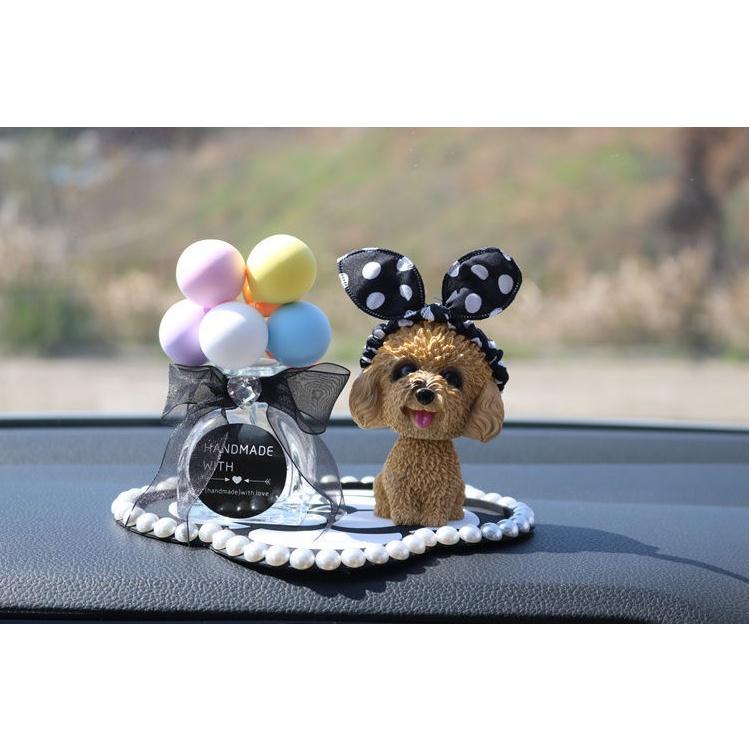 Tượng chó Poodle sang xịn trang trí táp lô xe hơi, bàn làm việc, làm quà tặng cực yêu-Hoàng Đông Shop