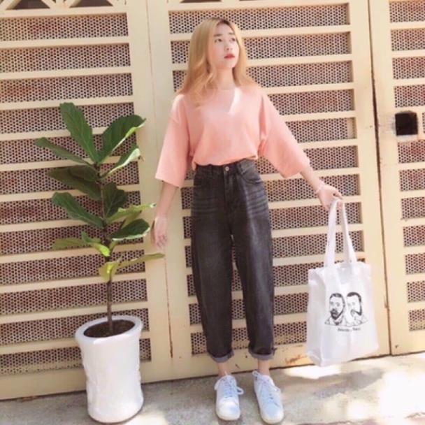 QUẦN BAGGY JEAN XÁM ĐEN