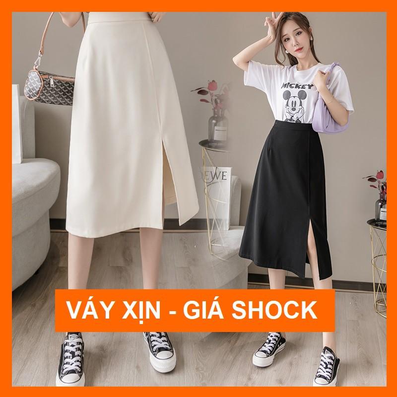 Chân váy dài xẻ tà, chân váy công sở chữ A dáng dài JOSEE' chất vải tuyết mưa cao cấp
