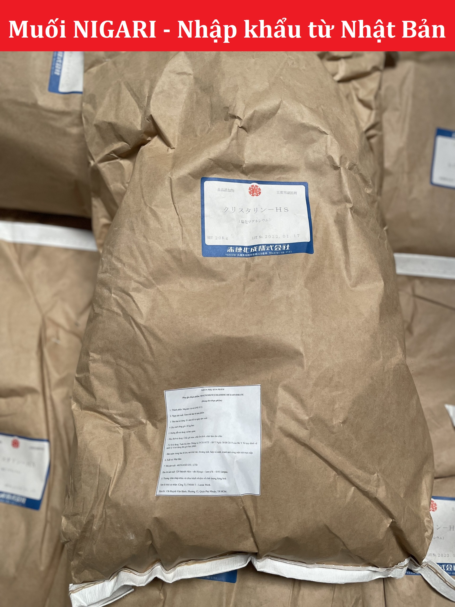 500g Muối Nigari Nhật Bản tạo đông đậu hũ đậu phụ (chiết từ bao 20kg)