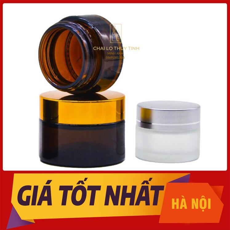 Hũ Thủy Tinh Nâu 50gr/100gr - chai lọ chiết mỹ phẩm