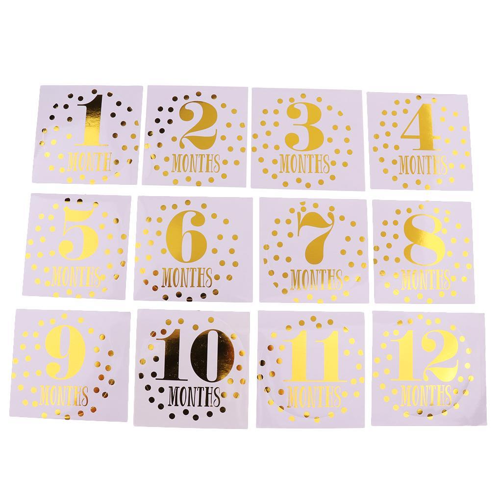 1-12 Months Baby Milestone Month Animal Stickers Baby Boys Girls Photo Props