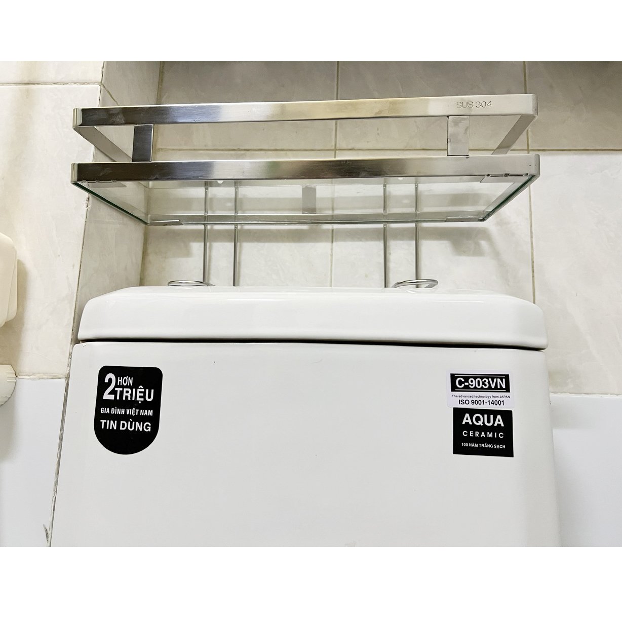 Kệ Phòng Vệ Sinh Gác Bồn Toilet Hàng Chính Hãng INOX 304