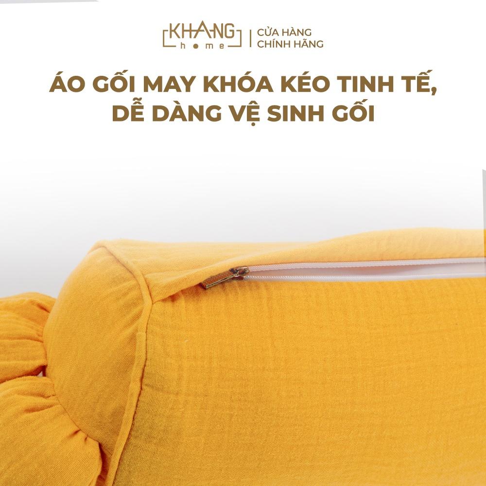 Gối Ôm Vải Xô Cho Trẻ Sơ Sinh Khang Home Thấm Hút Tốt 12x60cm