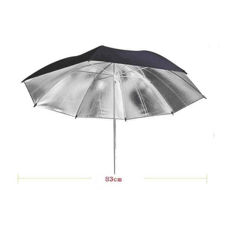 Dù TẢN sáng phản đen bạc 83CM 33 inh hỗ trợ chụp ảnh cho studio chuyên nghiệp