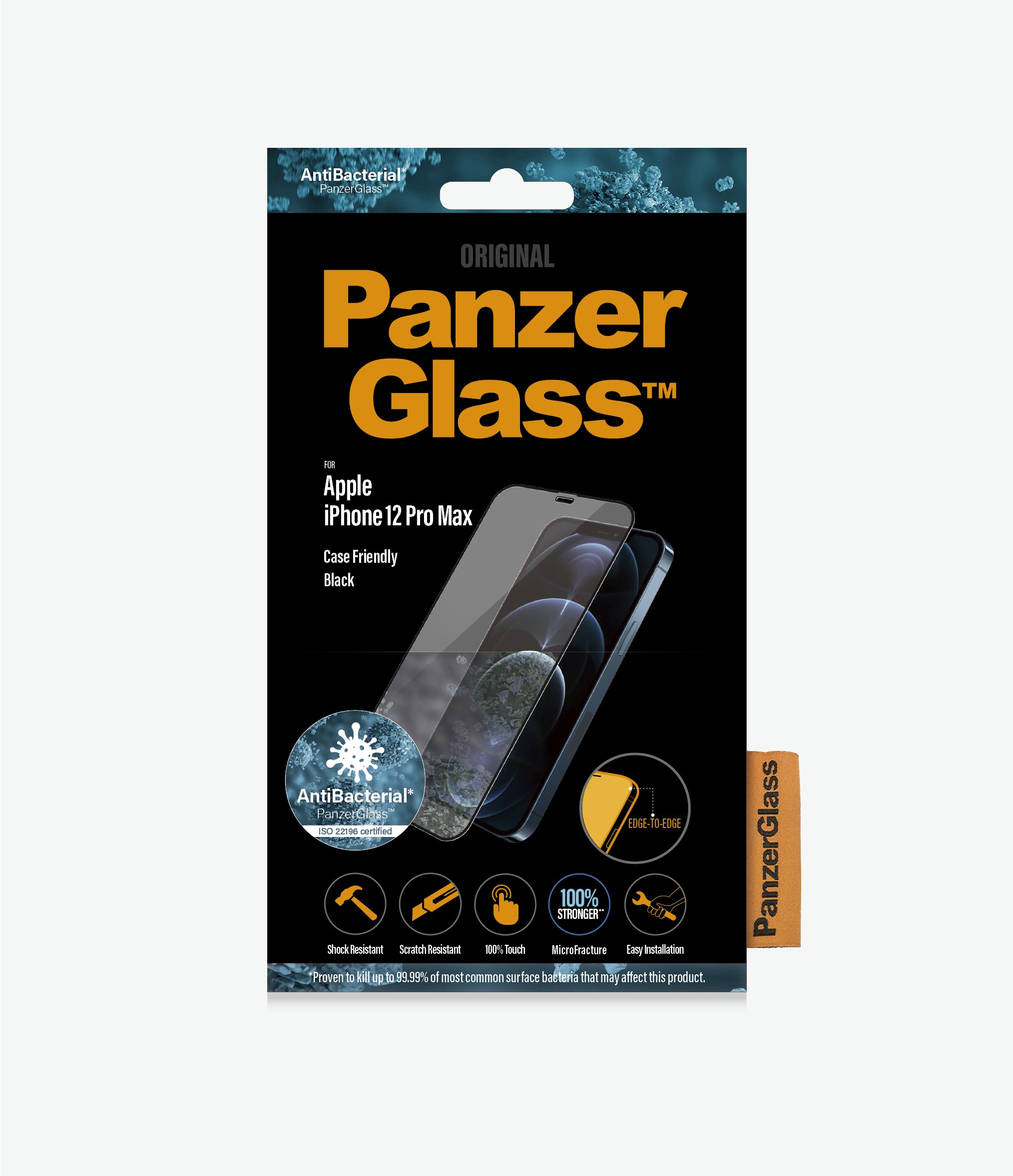 Kính Cường Lực Full Màn Hình PanzerGlass cho iPhone 12/12 Pro Max bảo vệ màn hình khỏi trầy xước và va đập hàng ngày. HÀNG CHÍNH HÃNG