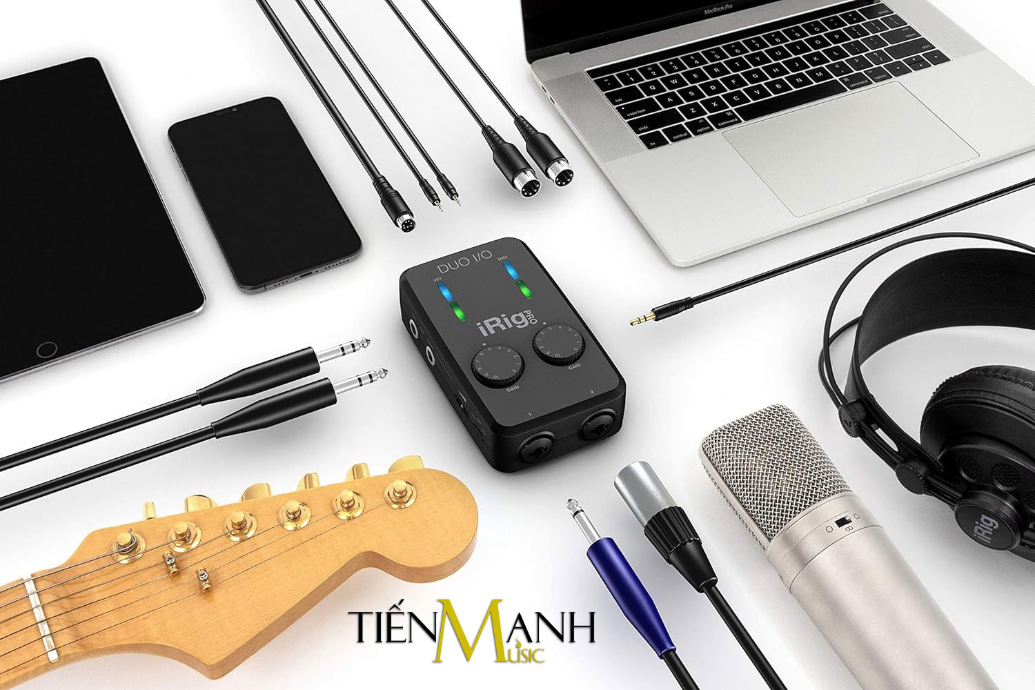 Thiết Bị Thu Âm Và Livestream iRig Pro Duo I/O IK Multimedia Live Điện Thoại Nối Guitar Pickup Soundcard Hàng Chính Hãng