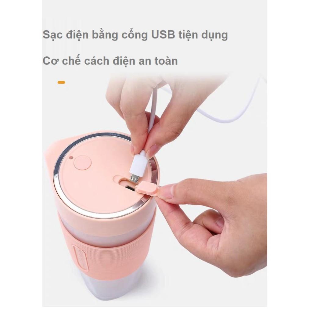 Máy xay sinh tố/ Máy xay cầm tay Portable Juicer sạc pin bằng cổng USB tiện dụng 3 màu hiện đại