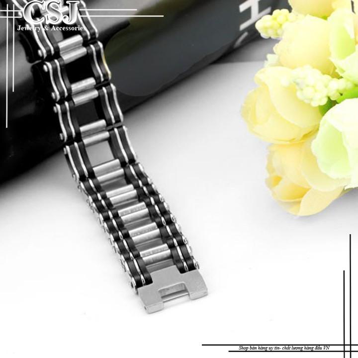 LẮC TAY INOX NAM KIỂU BÁNH XÍCH XE TĂNG CỰC TO ĐẸP không đen