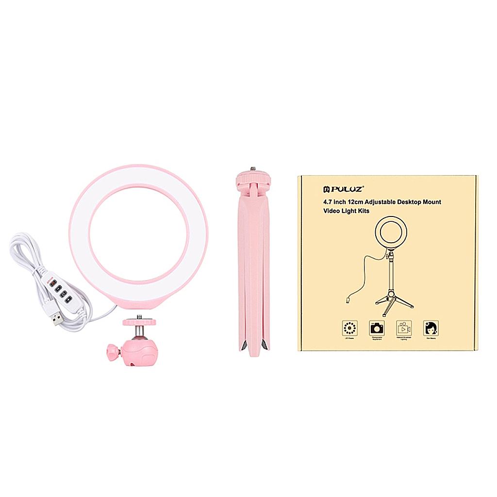 4.7"/6.2"/10.2" USB 3 Modes Dimmable Selfie Ring Light + Tripod Stand 3.14"-5.7" Makeup