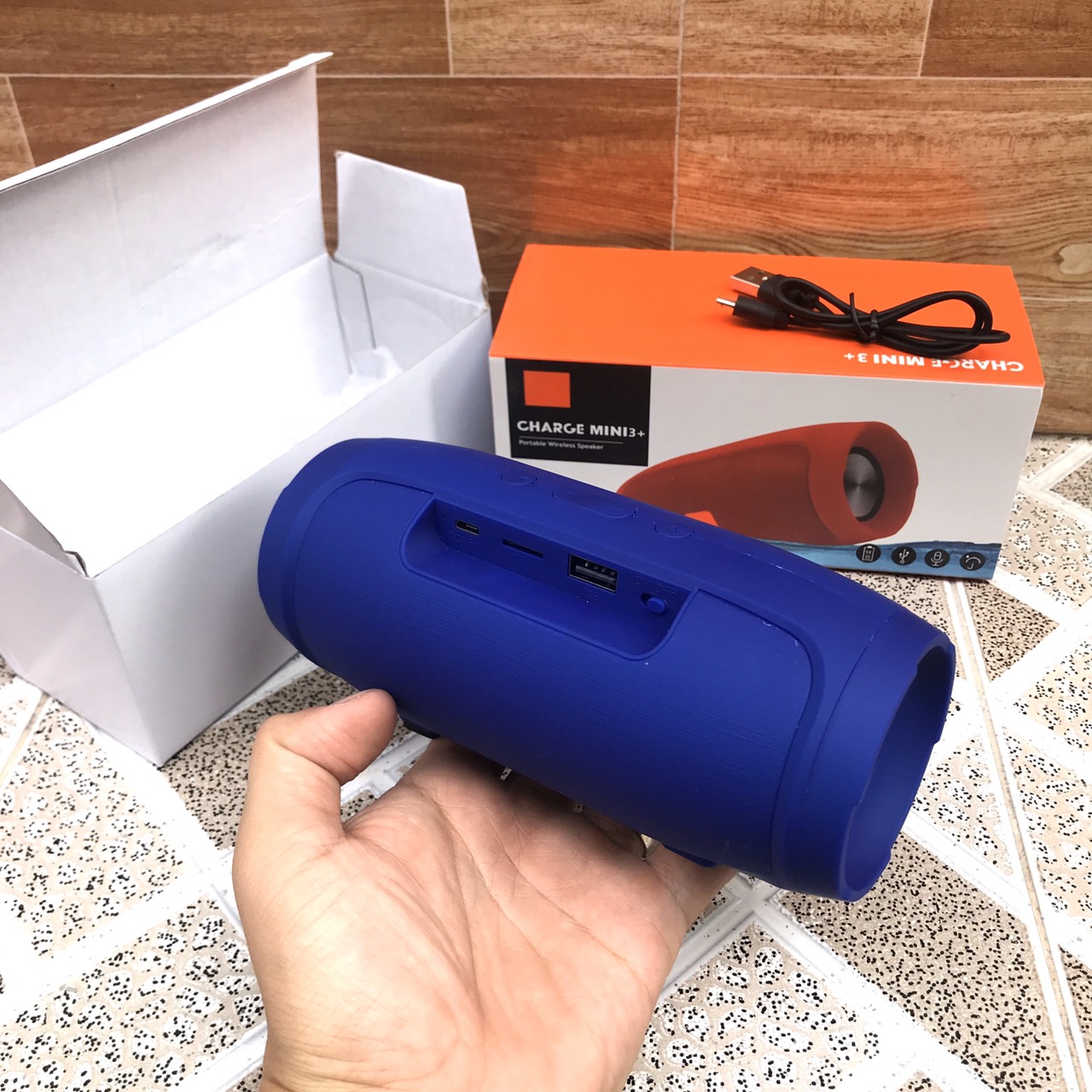 Loa Bluetooth WAN Charge 3+ mini A3 (Màu xanh), nghe nhạc hay pin trâu - Hàng chính hãng