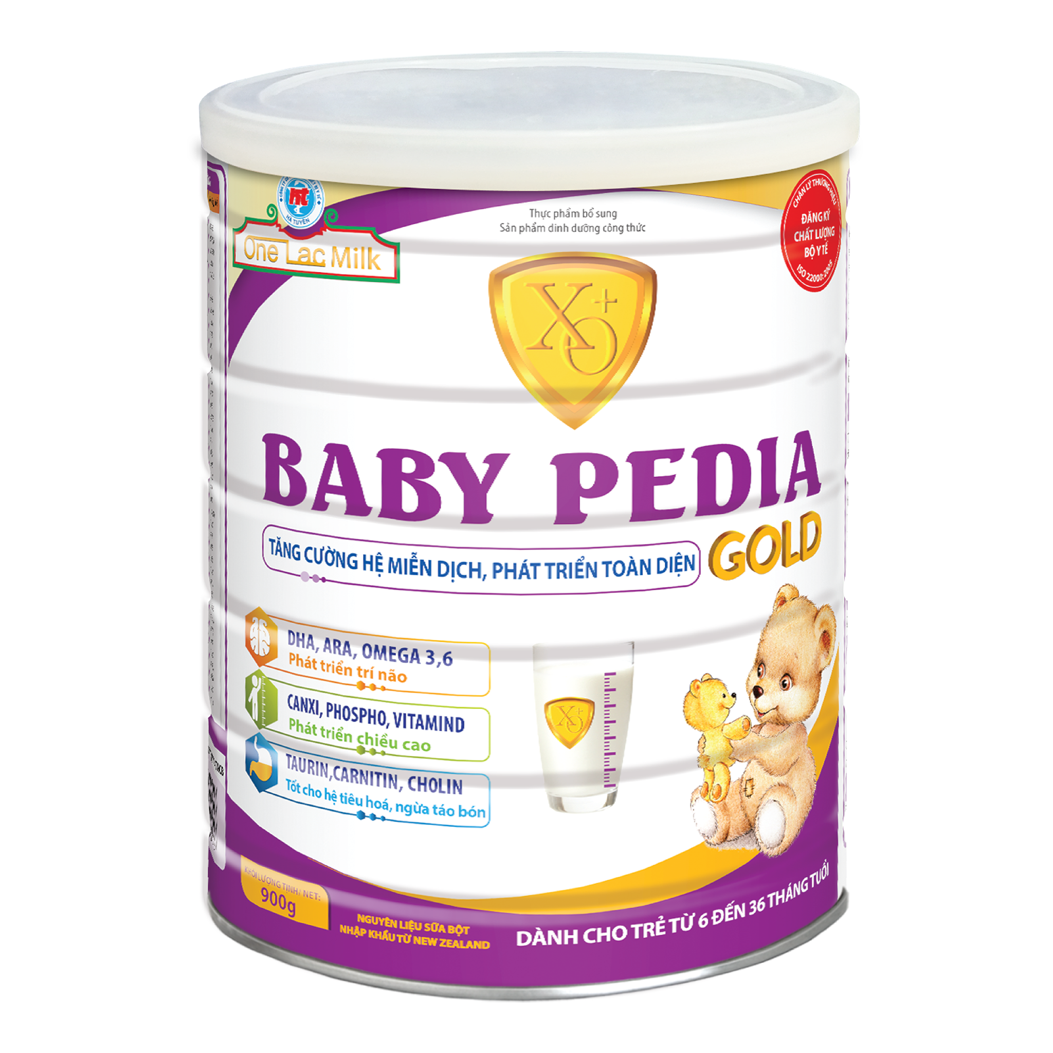 Sữa bột Xo Baby Pedia Gold 6 đến 36 tháng Onelacmilk (H/900gr)