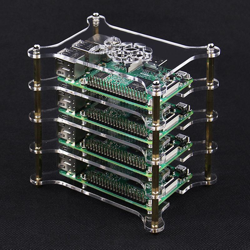 Acrylic Clear Case 4 Layer Enclosure for Pi 3 B+ / Pi 2
