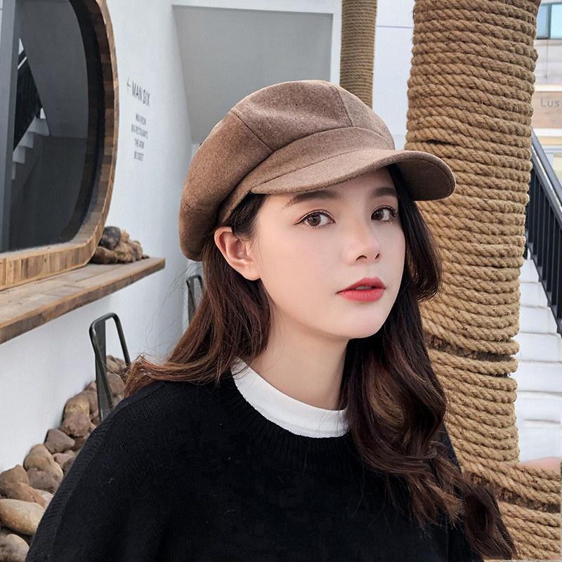 Mũ lưỡi trai beret da lộn cao cấp