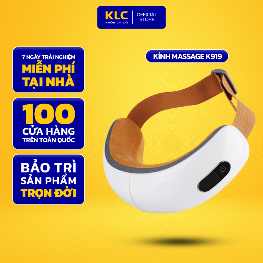 Máy Massage Mắt Cao Cấp KLC công nghệ nhiệt hồng ngoại, phát nhạc MP3, giúp dễ ngủ giảm stress