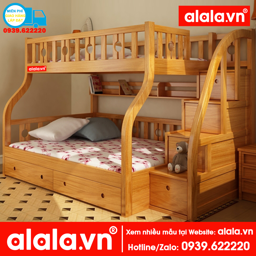 Giường tầng ALALA102 (1m2, 1m4) Cao Cấp - Thương hiệu ALALA - Za.lo: 0939.622220