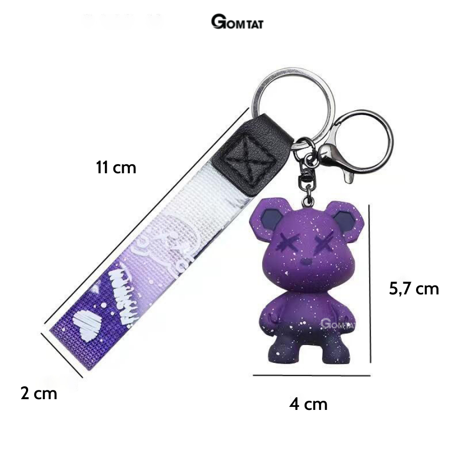 Móc Treo Chìa Khóa, Móc Khóa Hình Gấu Treo Trên Balo Túi Xách Siêu Dễ Thương - BEAR-KEY-002