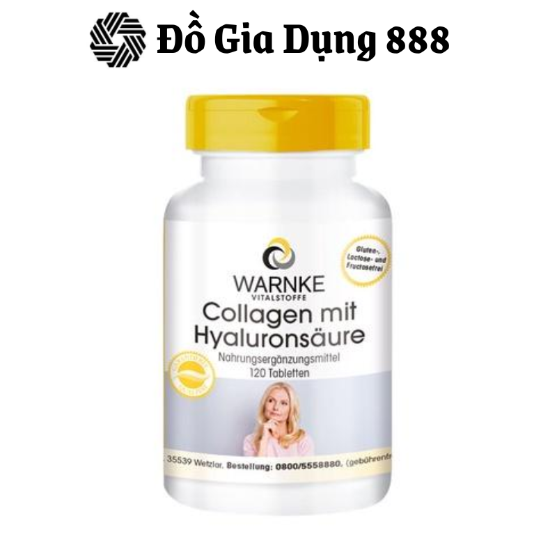 Collagen Plus Warnke, Collagen Peptide Thủy Phân, Viên Uống Đẹp Da, Ngừa Lão Hóa, Tái Tạo Da, Chứa HA và Vitamin C