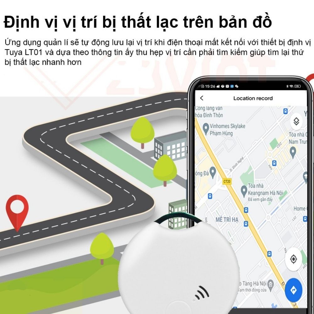 Thiết Bị Chống Thất Lạc Chó Mèo Trẻ Em Đồ Vật Túi Ví Mini Giấu Kín Tuya Thông Minh Không Dây