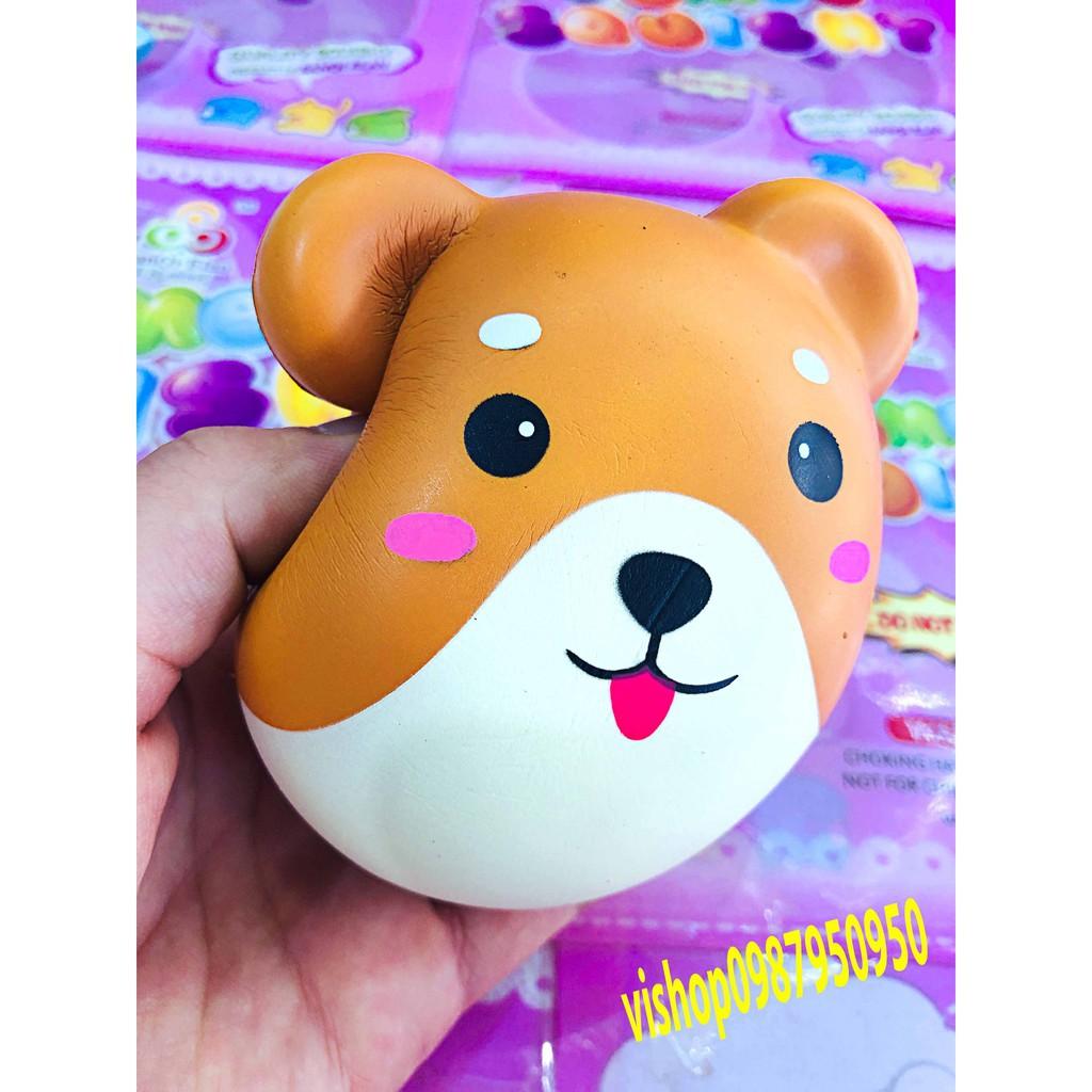 ĐỒ CHƠI SQUISHY MẶT GẤU VÀNG LÈ LƯỠI mã UED1 GZIPPER