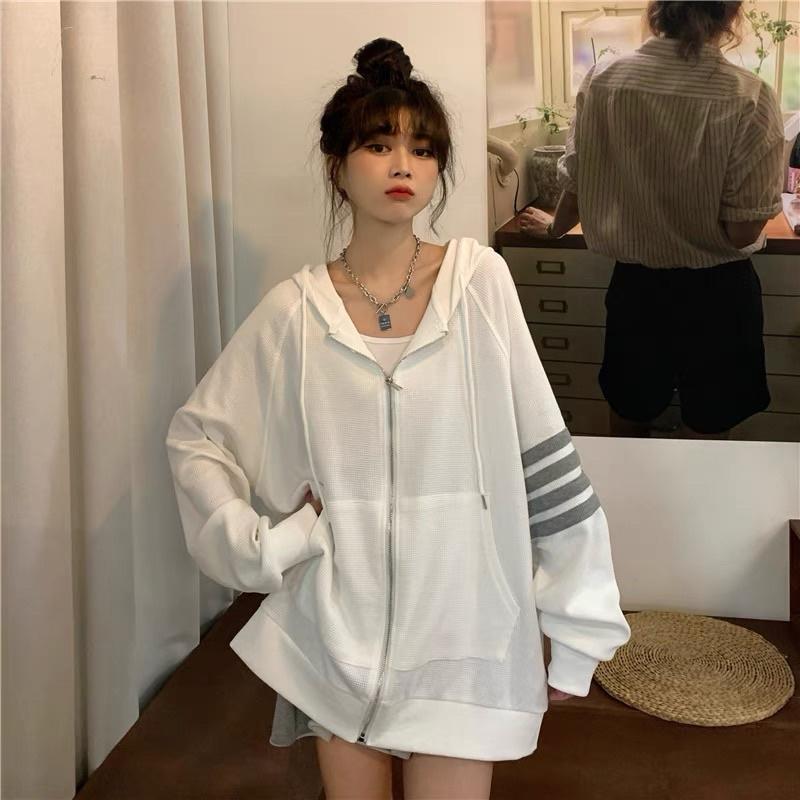 Áo khoác from rộng vải siêu đẹp siêu mịn Ba sọc