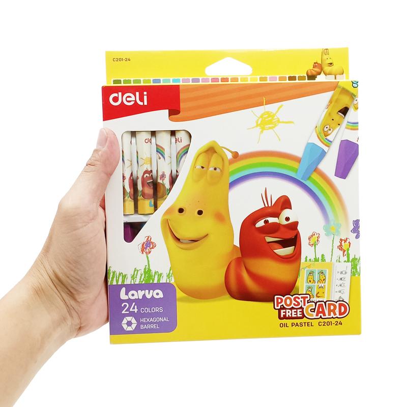 Hộp 24 Bút Màu Sáp Dầu Larva - Deli EC201-24