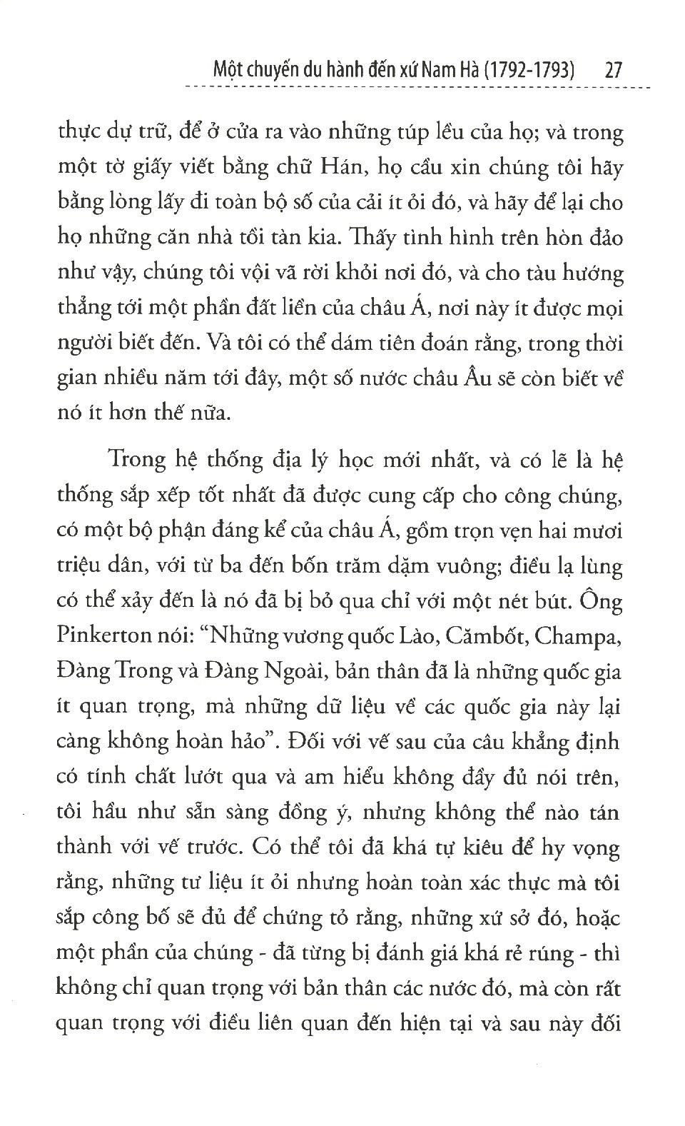 Sách Một Chuyến Du Hành Đến Xứ Nam Hà (1792-1793)