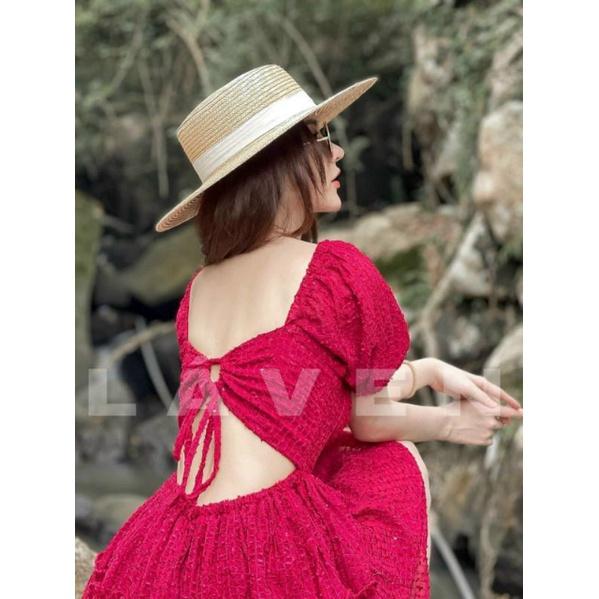 ĐẦM NỮ DÁNG XOÈ TAY PHỒNG HỞ LƯNG