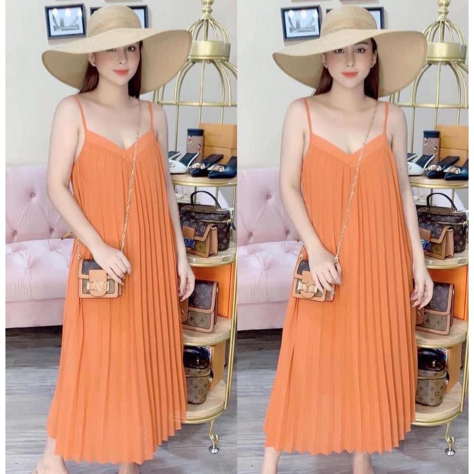 Đầm 2 dây dập ly bigsize từ 55-70kg