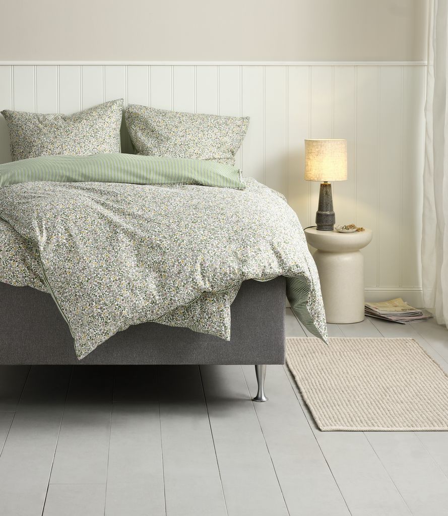 Bộ vỏ chăn gối đôi cotton | JYSK Josefine | xanh lá | R200xD220cm/R50xD70cm