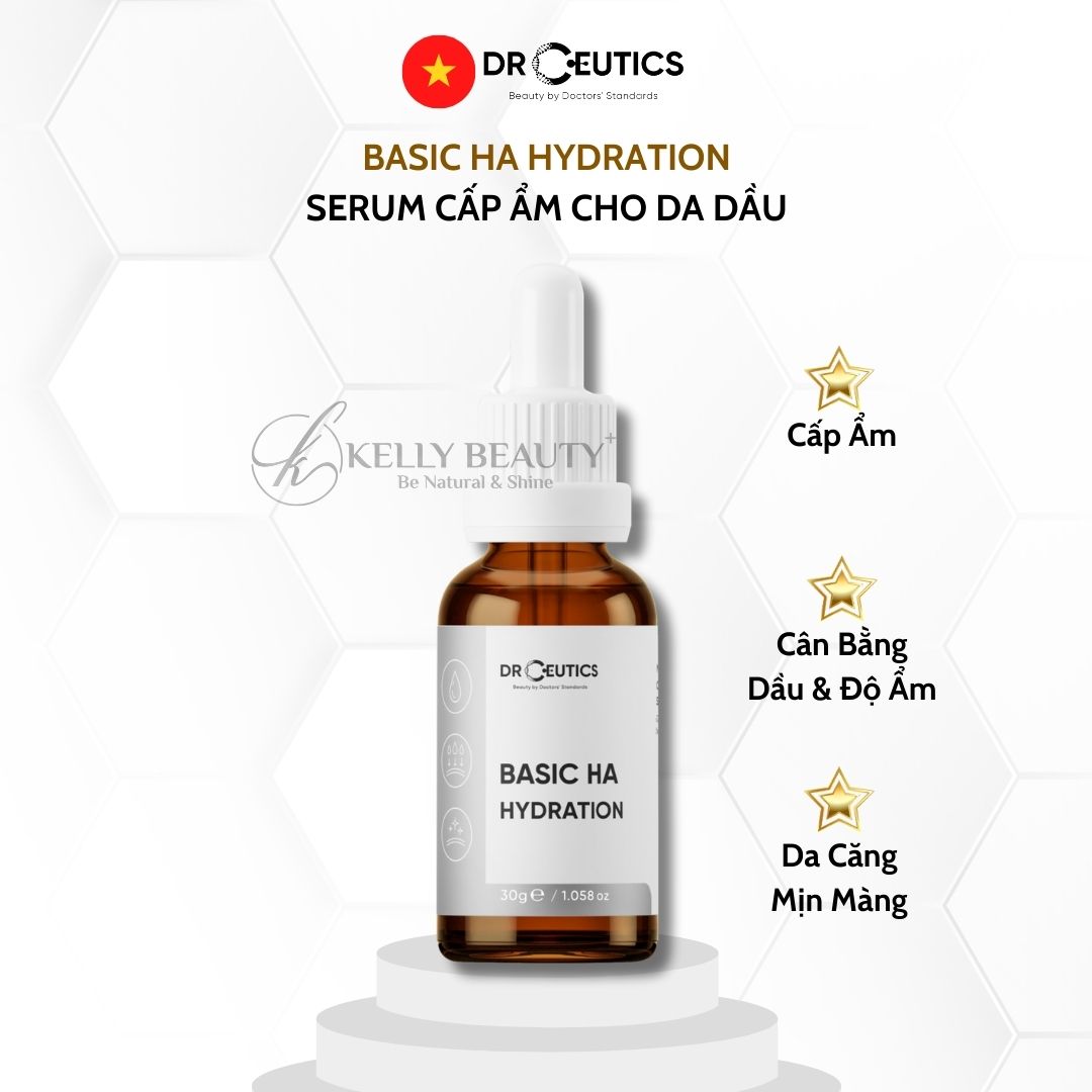 Serum Basic HA Hydration Drceutics - Cấp Ẩm, Nuôi Dưỡng, Mềm Mịn Cho Da Dầu Mụn | Kelly Beauty