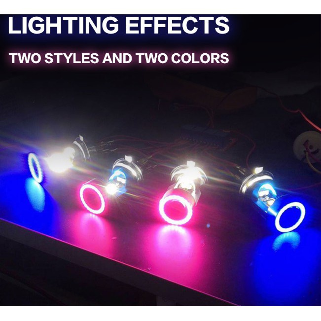 Đèn pha xe máy ô tô viền led Y5 - 2IN1 45W siêu sáng hàng chất lượng cao, phụ kiện đồ chơi xe máy