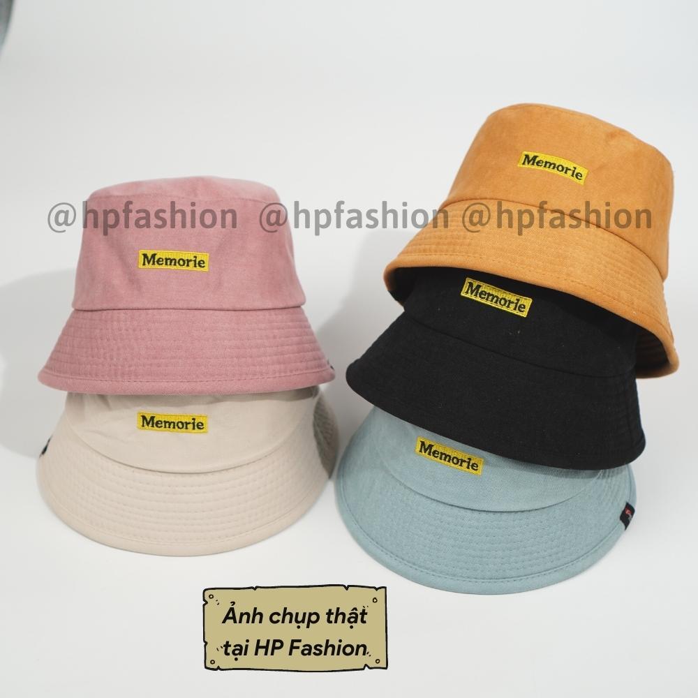 Mũ bucket vành cụp ️Nón tai bèo thêu chữ MEMORIE chất nỉ nhung cao cấp form unisex nam nữ N37