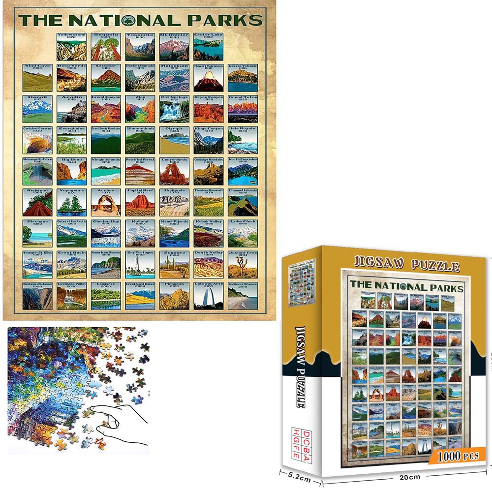 Bộ Tranh Ghép Xếp Hình 1000 Pcs Jigsaw Puzzle Tranh Núi Nổi Tiếng Bản Thú Vị Cao Cấp