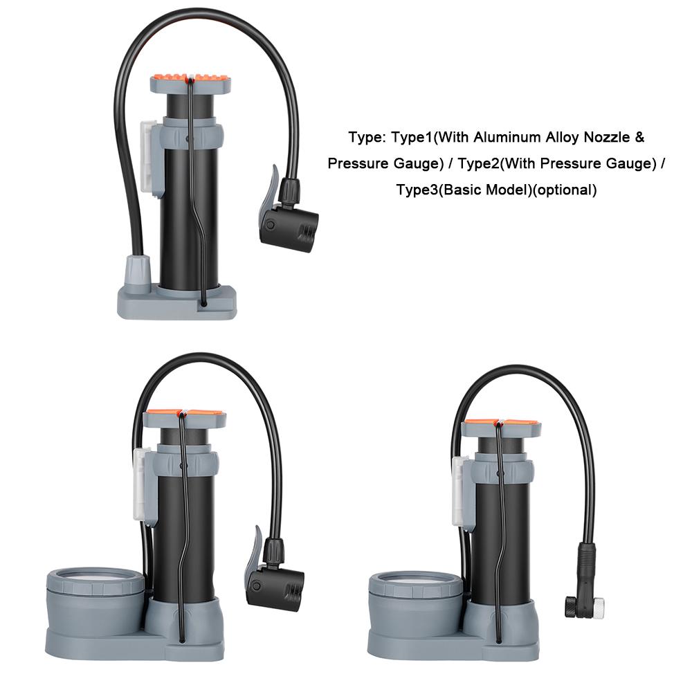 Bike Pump 120PSI High Pressure Air Pump MTB Road Bike Tire Inflator with Pressure Gauge Fits Presta & Schrader Valves