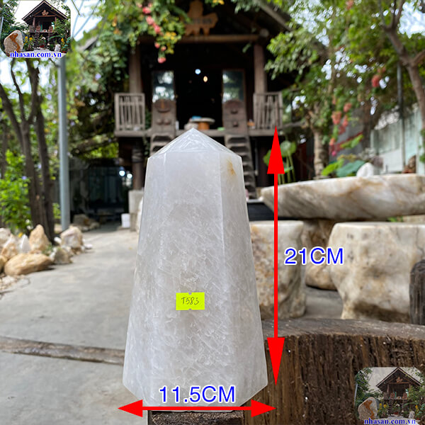 Trụ lục giác thạch anh trắng giúp điều hòa âm dương-3.55kg -T583