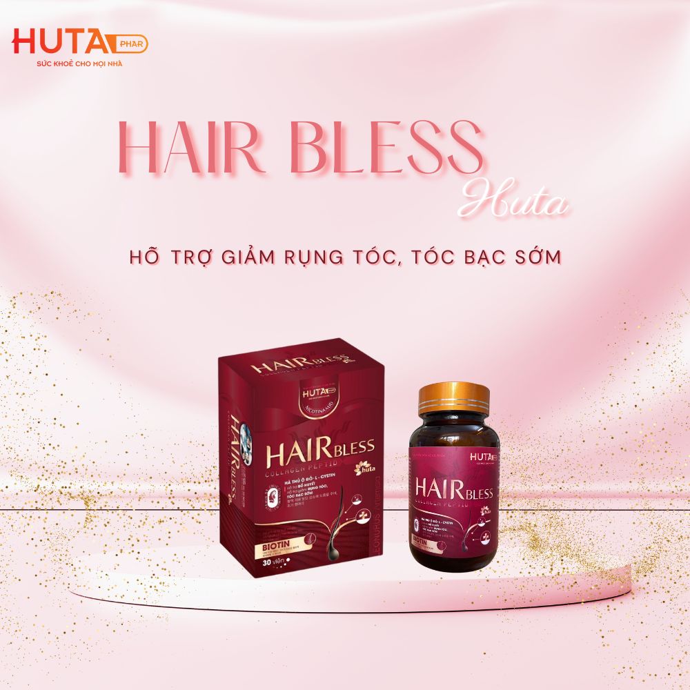 Viên uống dưỡng tóc HAIRBLESS - Hỗ trợ giảm rụng tóc, tóc bạc sớm