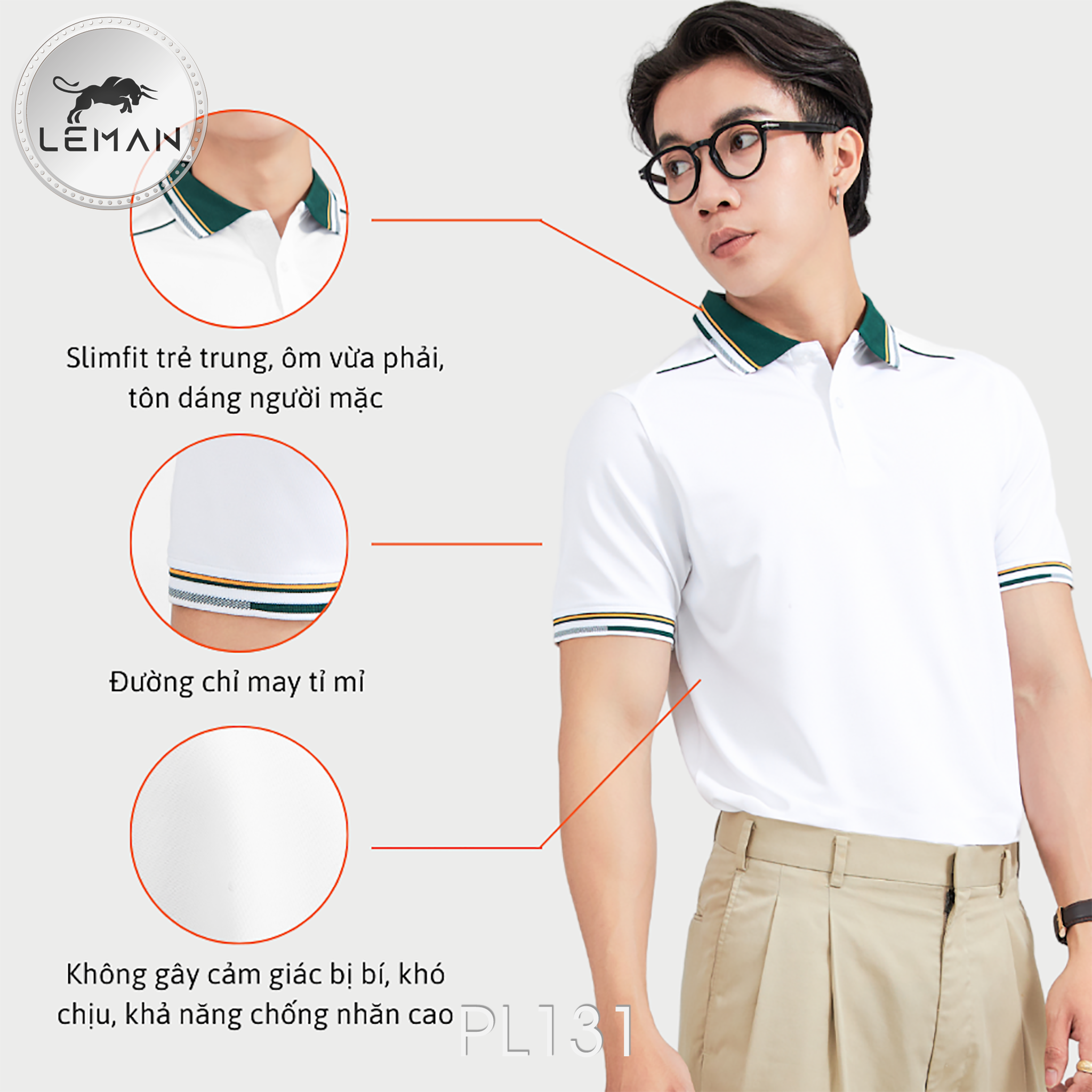 ÁO POLO NAM LEMAN PL131 CAO CẤP