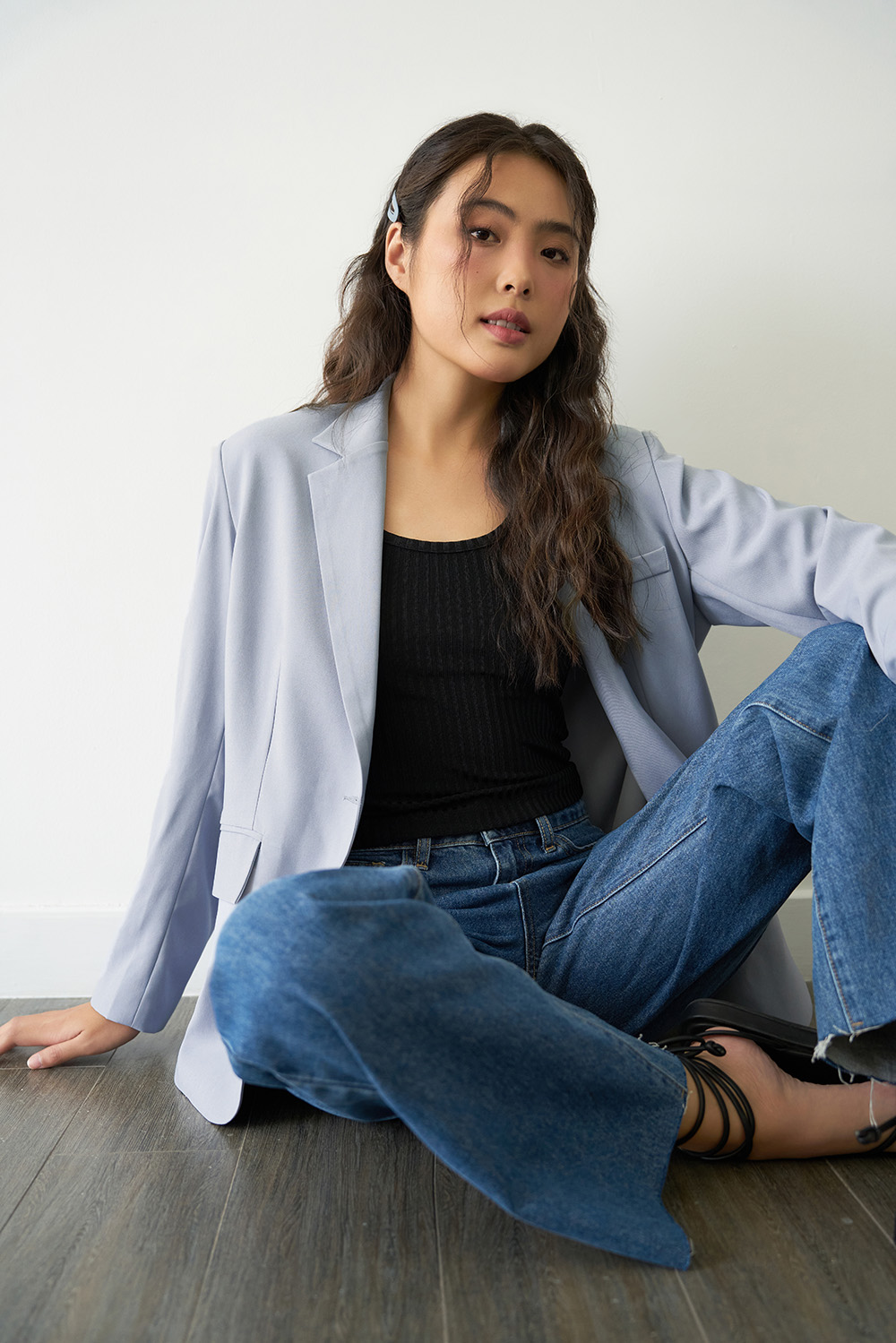 DOTTIE - Áo vest dáng rộng cài khuy - Xám - T0705