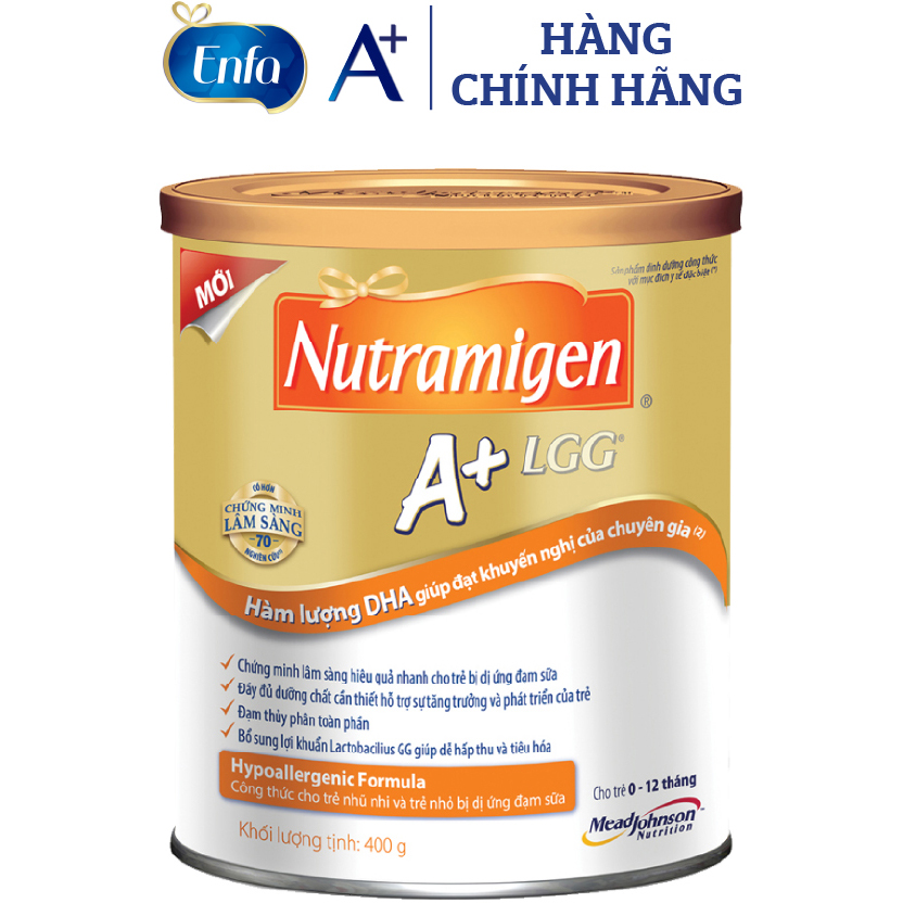 Sữa bột Nutramigen A+ LGG - Sữa cho trẻ dị ứng đạm sữa bò cho trẻ 0-12 tháng (400g)