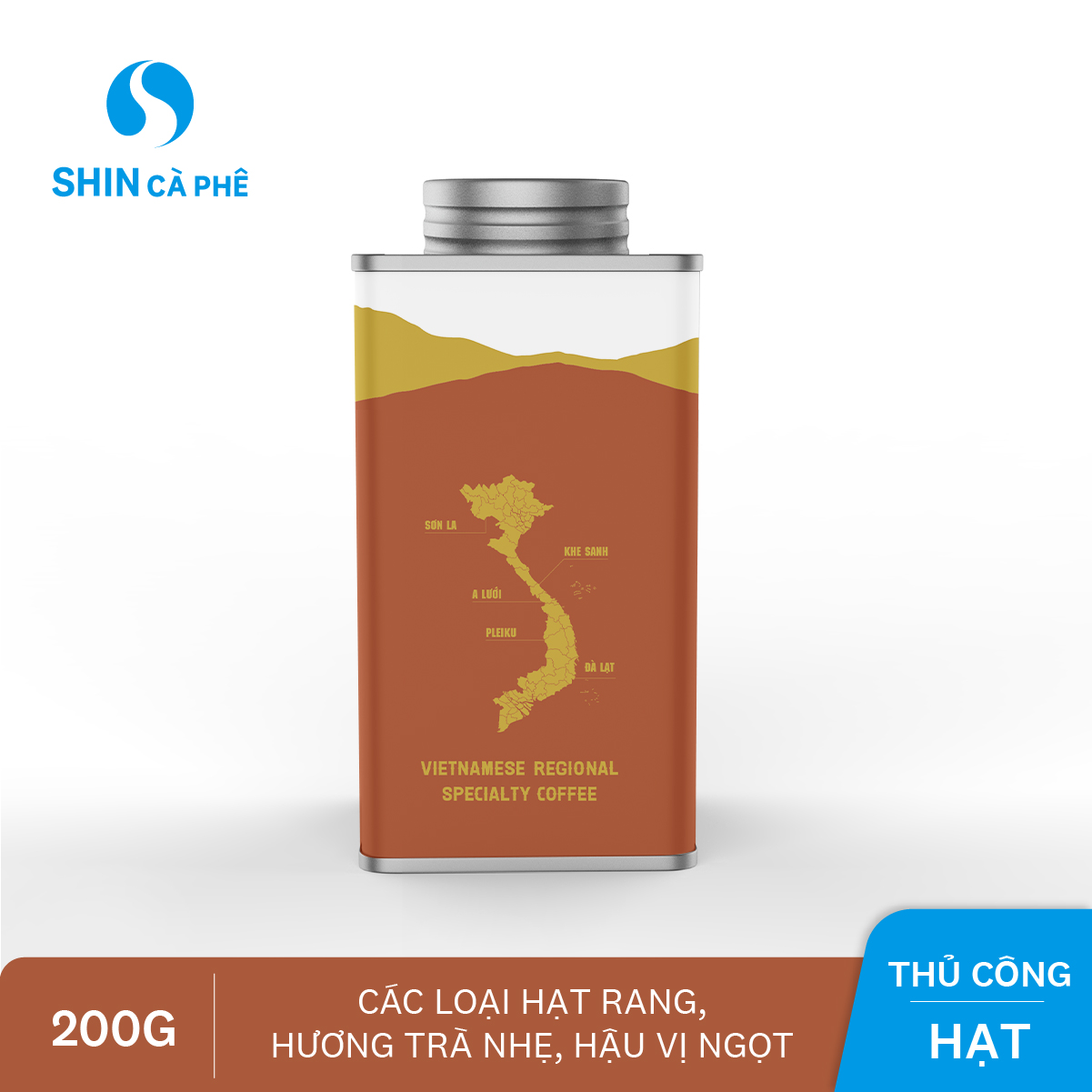 SHIN Cà Phê_Cà phê thủ công Khe Sanh Blend hộp thiếc 200g
