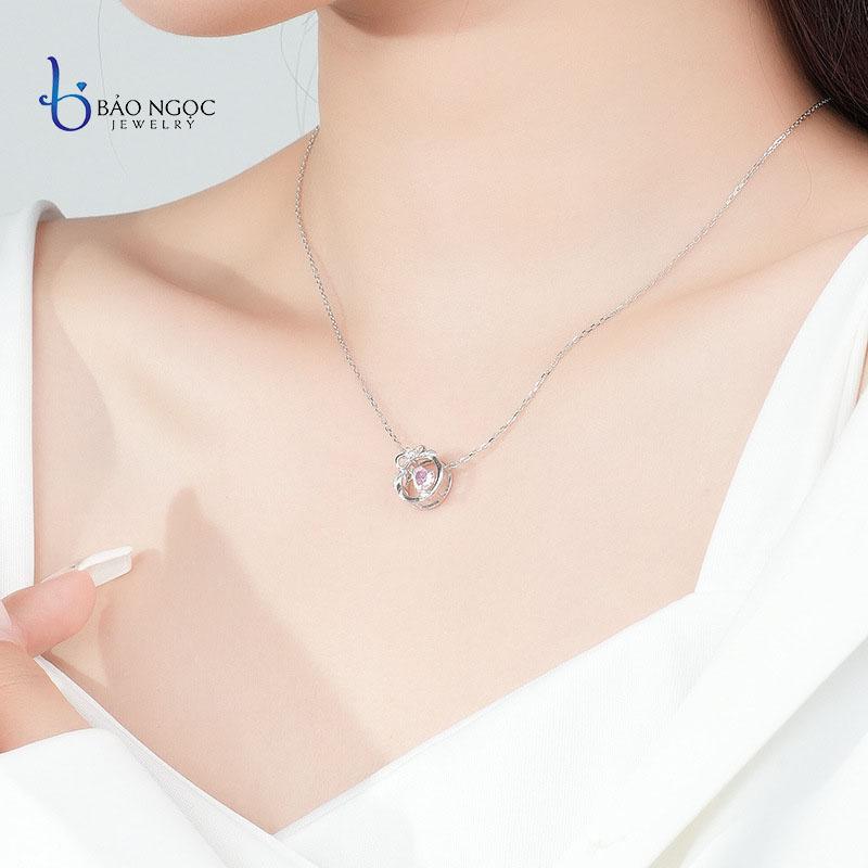 Dây Chuyền Bạc Nữ S925 Đính Đá Zirconia Trái Tim Sang Trọng Tinh Tế - DB2828 - Bảo Ngọc Jewelry