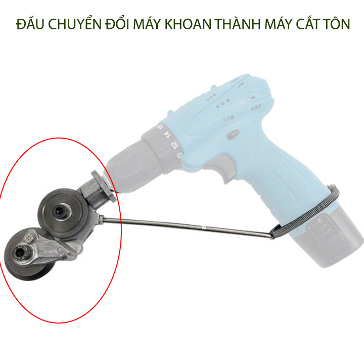 Đầu chuyển đổi cắt tôn thế hệ mới, biến máy khoan vít thành máy cắt tôn